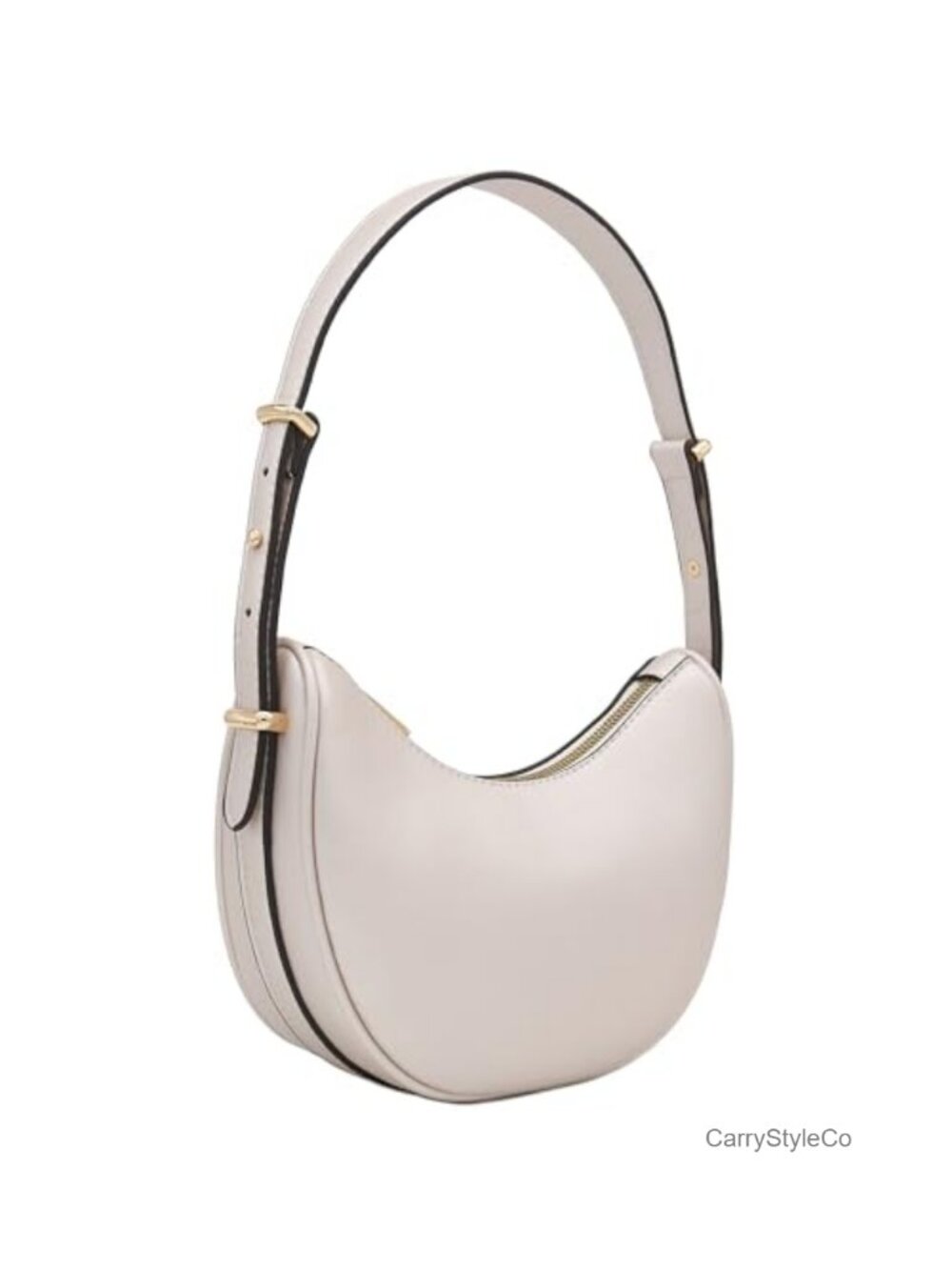 Small Crescent Smooth Faux Leather Underarm Shoulder Bag